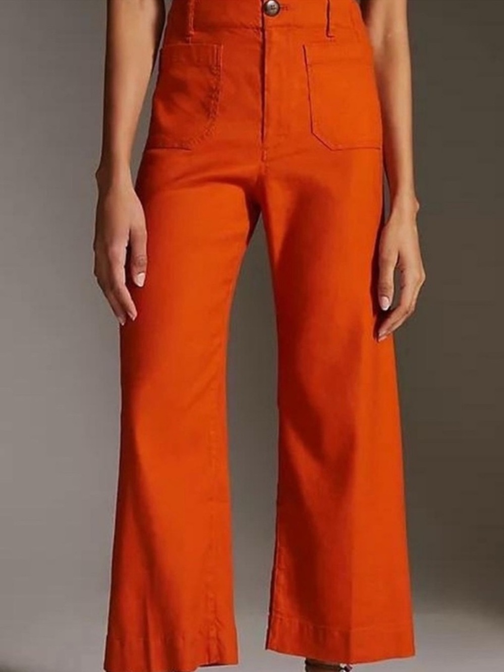 Anthropologie Maeve The Colette Orange Crop Pants Plus Size